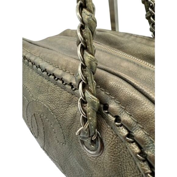 Chanel Goatskin Luxe Ligne Bowling Bag* Bronze Metallic*COA *sticker in tact - Picture 7 of 16